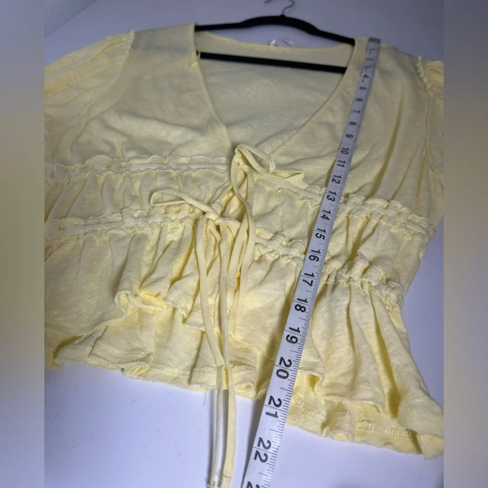 Free People Lets Go Blouse in Summertime Lemonade size Large NWT